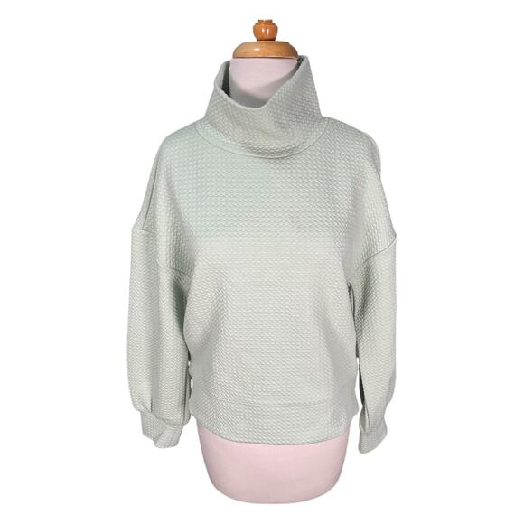 Calia Carrie Underwood Textured Cowl Neck Sweatshirt Mint Green Small Cozy - Picture 13 of 13